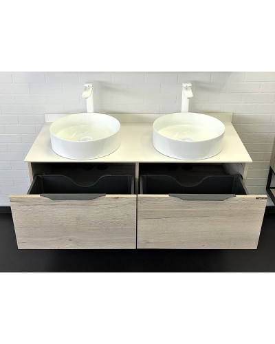 Тумба с раковинами Comforty Порто 120-2 00-00008910 подвесная Дуб дымчатый