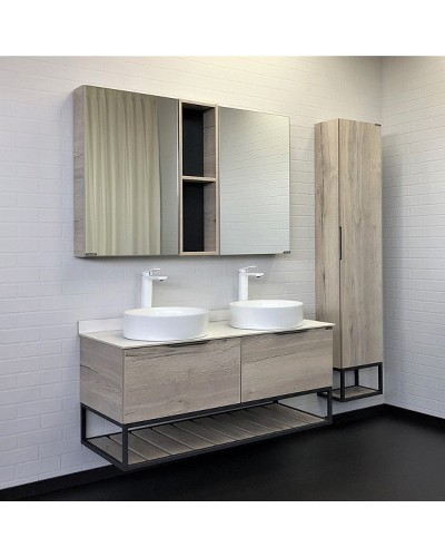 Тумба с раковинами Comforty Порто 120-2 00-00008910 подвесная Дуб дымчатый