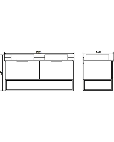 Тумба с раковинами Comforty Порто 120-2 00-00008910 подвесная Дуб дымчатый