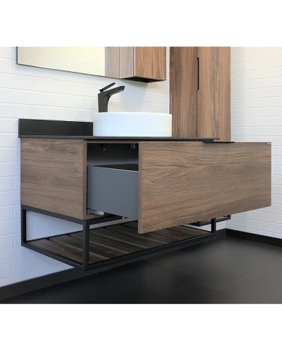 Тумба с раковиной Comforty Порто 90 00-00008927 подвесная Дуб темно-коричневый