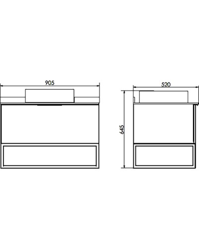 Тумба с раковиной Comforty Порто 90 00-00008927 подвесная Дуб темно-коричневый