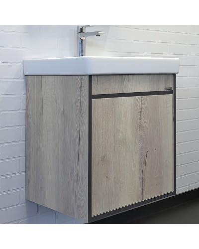 Тумба с раковиной Comforty Вена 55 00-00008928 подвесная Дуб дымчатый