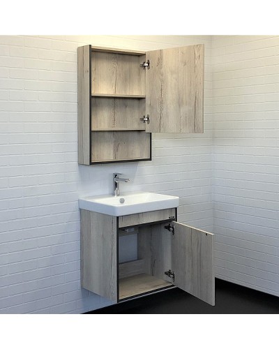 Тумба с раковиной Comforty Вена 55 00-00008928 подвесная Дуб дымчатый