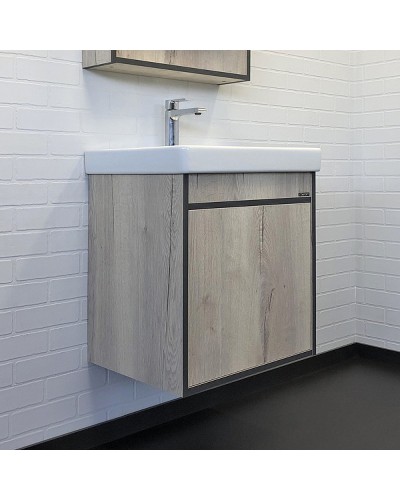 Тумба с раковиной Comforty Вена 55 00-00008928 подвесная Дуб дымчатый