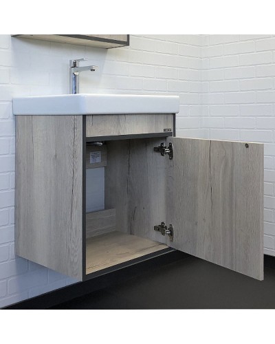 Тумба с раковиной Comforty Вена 55 00-00008928 подвесная Дуб дымчатый