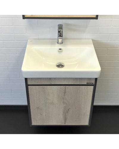 Тумба с раковиной Comforty Вена 55 00-00008928 подвесная Дуб дымчатый
