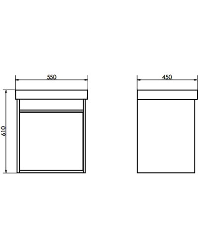 Тумба с раковиной Comforty Вена 55 00-00008928 подвесная Дуб дымчатый