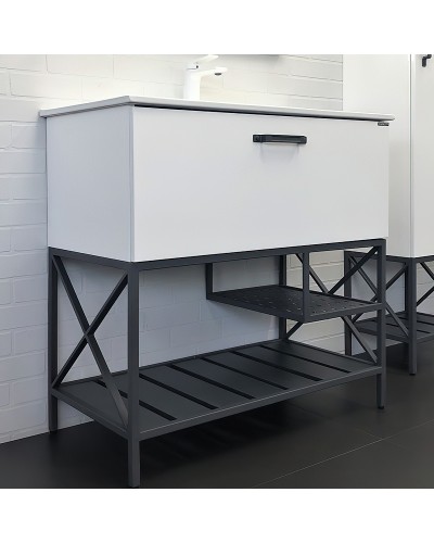 Тумба с раковиной Comforty Бредфорд 90 00-00009955 Белый глянец