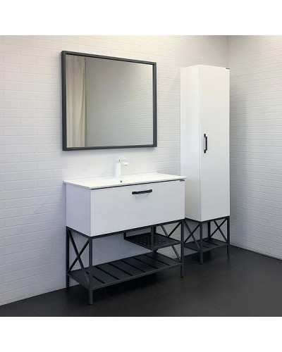 Тумба с раковиной Comforty Бредфорд 90 00-00009955 Белый глянец