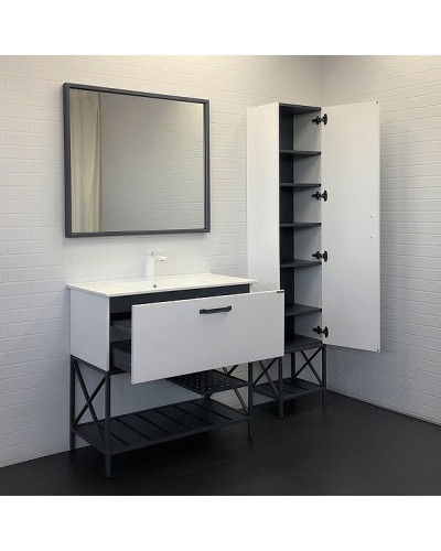 Тумба с раковиной Comforty Бредфорд 90 00-00009955 Белый глянец