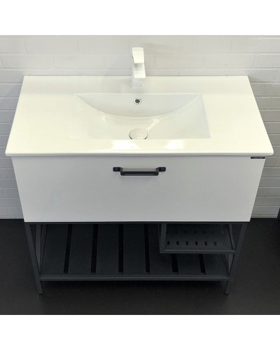 Тумба с раковиной Comforty Бредфорд 90 00-00009955 Белый глянец