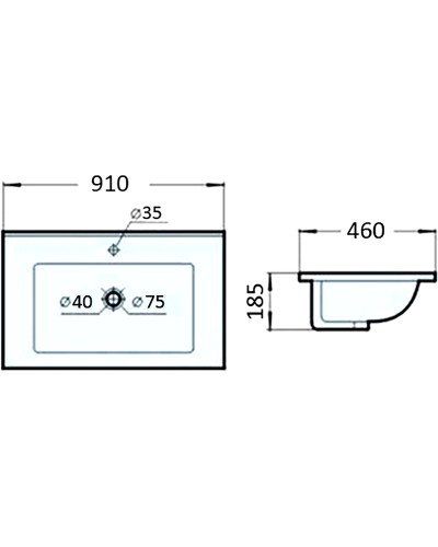 Тумба с раковиной Comforty Бредфорд 90 00-00009955 Белый глянец