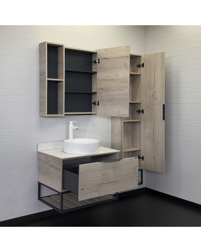 Тумба с раковиной Comforty Порто 75 00-00009321 подвесная Дуб дымчатый