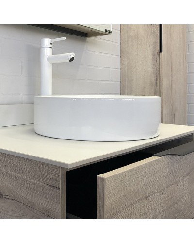 Тумба с раковиной Comforty Порто 75 00-00009321 подвесная Дуб дымчатый