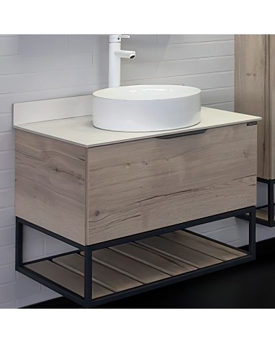 Тумба с раковиной Comforty Порто 75 00-00009321 подвесная Дуб дымчатый