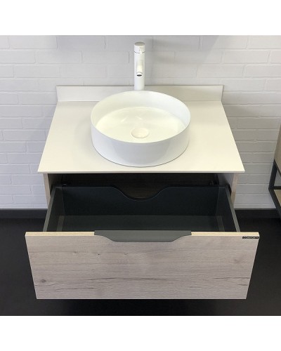 Тумба с раковиной Comforty Порто 75 00-00009321 подвесная Дуб дымчатый