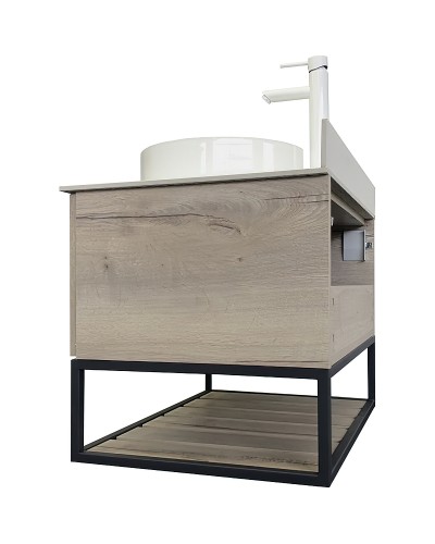 Тумба с раковиной Comforty Порто 75 00-00009321 подвесная Дуб дымчатый