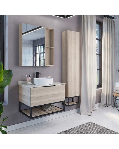 Тумба с раковиной Comforty Порто 75 00-00009321 подвесная Дуб дымчатый