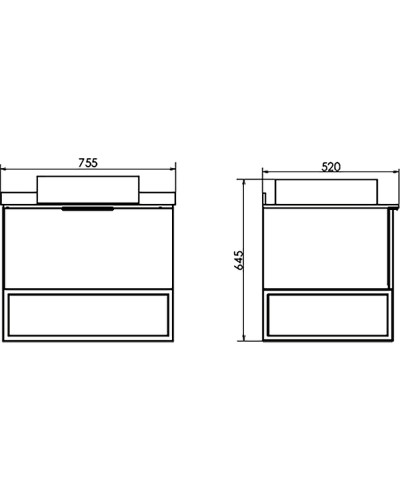 Тумба с раковиной Comforty Порто 75 00-00009321 подвесная Дуб дымчатый