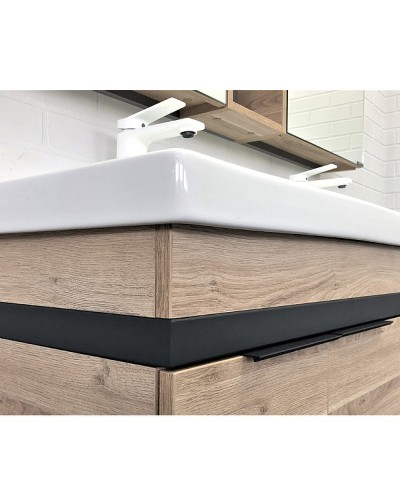 Тумба с раковинами Comforty Дуэт 125 00-00009925 подвесная Дуб натуральный