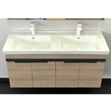 Тумба с раковинами Comforty Дуэт 125 00-00009925 подвесная Дуб натуральный