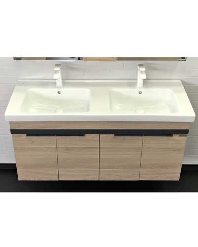 Тумба с раковинами Comforty Дуэт 125 00-00009925 подвесная Дуб натуральный