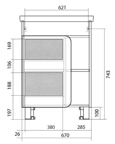 Тумба под раковину 1MarKa Nuvo 70 У76063 Дуб сонома