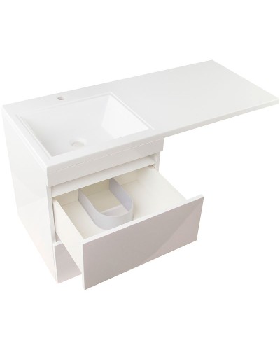 Тумба под раковину Style Line Даллас Люкс Plus 110 СС-00002350 подвесная Белая