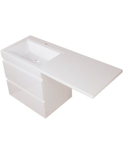 Тумба под раковину Style Line Даллас Люкс Plus 130 СС-00002352 подвесная Белая