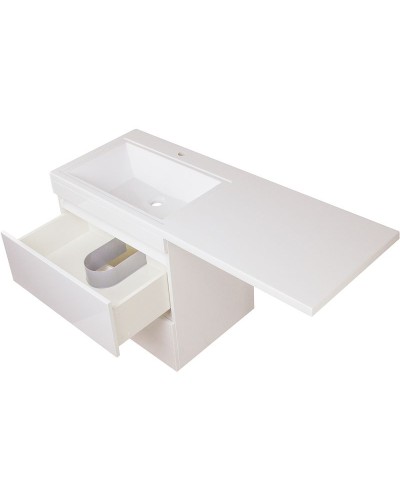 Тумба под раковину Style Line Даллас Люкс Plus 130 СС-00002352 подвесная Белая