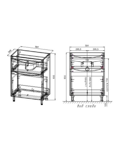 Тумба под раковину Style Line Бергамо 60 СС-00002307 Белая антискрейч