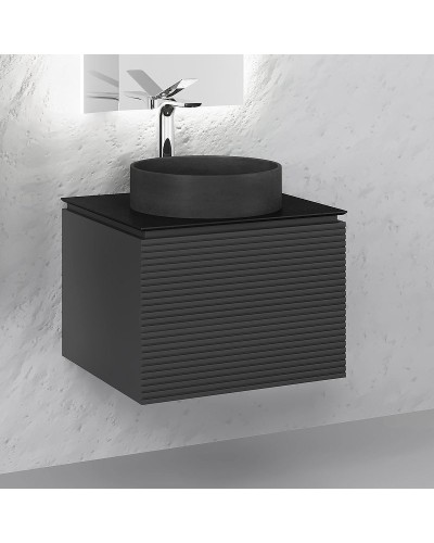 Тумба под раковину Jorno Stone 60 Stn.01.60/P/A/JR подвесная Антрацит