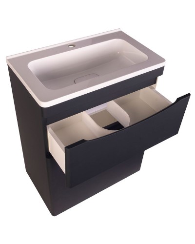 Тумба под раковину Style Line Бергамо 60 СС-00002308 Черная антискрейтч