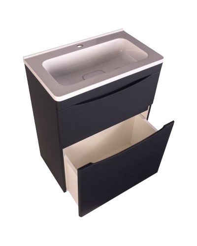 Тумба под раковину Style Line Бергамо 60 СС-00002308 Черная антискрейтч