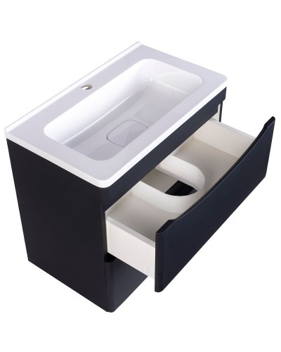 Тумба под раковину Style Line Бергамо 60 СС-00002318 подвесная Черная антискрейч