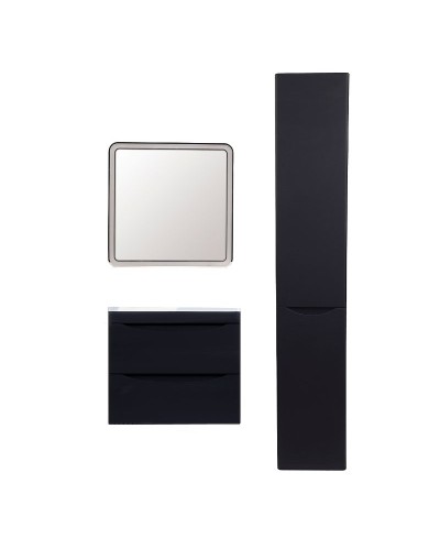 Тумба под раковину Style Line Бергамо 60 СС-00002318 подвесная Черная антискрейч