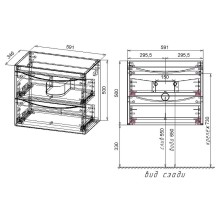 Тумба под раковину Style Line Бергамо 60 СС-00002318 подвесная Черная антискрейч