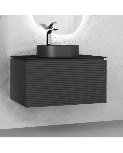 Тумба под раковину Jorno Stone 80 Stn.01.80/P/A/JR подвесная Антрацит