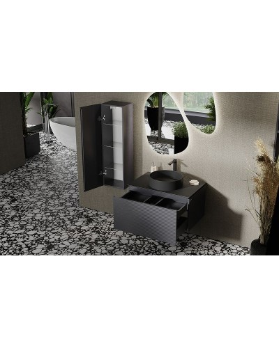 Тумба под раковину Jorno Stone 80 Stn.01.80/P/A/JR подвесная Антрацит