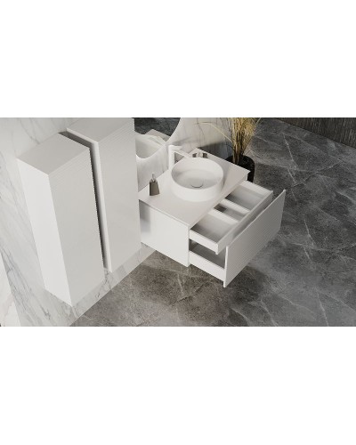 Тумба под раковину Jorno Stone 80 Stn.01.80/P/W/JR подвесная Белая