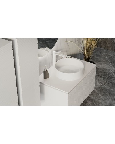 Тумба под раковину Jorno Stone 80 Stn.01.80/P/W/JR подвесная Белая