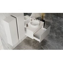 Тумба под раковину Jorno Stone 80 Stn.01.80/P/W/JR подвесная Белая