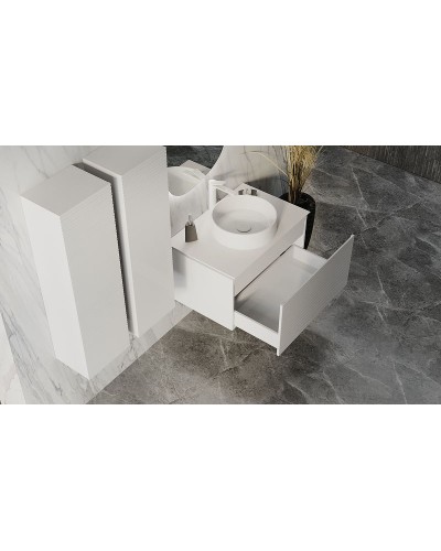 Тумба под раковину Jorno Stone 80 Stn.01.80/P/W/JR подвесная Белая