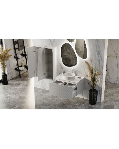 Тумба под раковину Jorno Stone 80 Stn.01.80/P/W/JR подвесная Белая