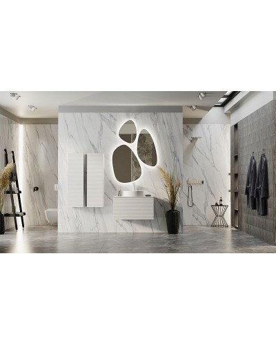 Тумба под раковину Jorno Stone 80 Stn.01.80/P/W/JR подвесная Белая