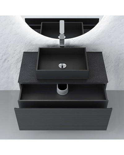 Тумба под раковину Jorno Stone 100 Stn.01.100/P/A/JR подвесная Антрацит