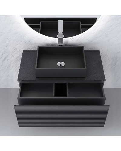 Тумба под раковину Jorno Stone 100 Stn.01.100/P/A/JR подвесная Антрацит