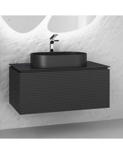 Тумба под раковину Jorno Stone 100 Stn.01.100/P/A/JR подвесная Антрацит