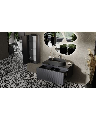 Тумба под раковину Jorno Stone 100 Stn.01.100/P/A/JR подвесная Антрацит