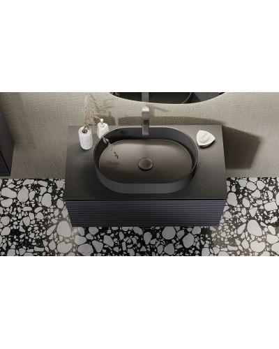 Тумба под раковину Jorno Stone 100 Stn.01.100/P/A/JR подвесная Антрацит